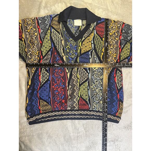 Coogi Australia Collared Sweater Size Large Multicolor 3D Knit Pullover 74095 - Picture 5 of 16